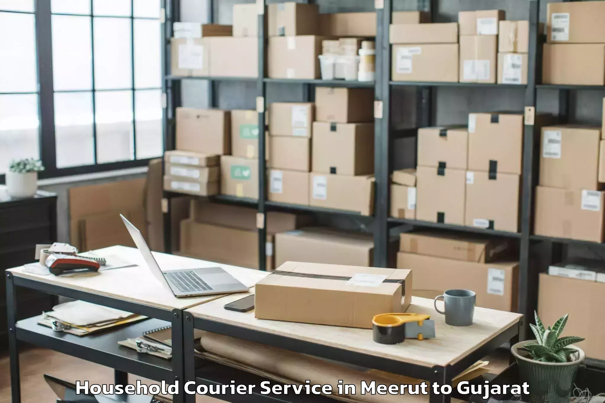 Easy Meerut to Udhana Household Courier Booking